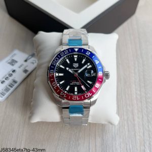 SUPER CLONE MÁQUINA ETA – TAG HEUER AQUARACER CALIBRE 7 GMT PEPSI 43MM - Imagem 1