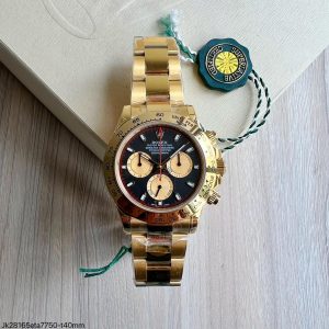 SUPER CLONE MÁQUINA ETA ROLEX DAYTONA PAUL NEWMAN DOURADO 40MM - Imagem 1