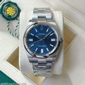 SUPER CLONE MÁQUINA ETA ROLEX OYSTER PERPETUAL AZUL 41MM - Imagem 1