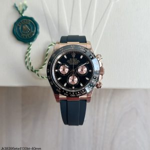 SUPER CLONE MÁQUINA ETA ROLEX DAYTONA ROSE BORRACHA 40MM - Imagem 1