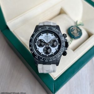 SUPER CLONE MAQUINA ETA ROLEX DAYTONA DIW CARBONO 40MM BRANCO - Imagem 1