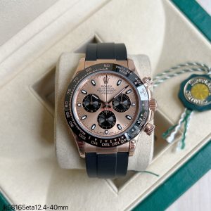 SUPER CLONE MÁQUINA ETA ROLEX DAYTONA ROSE BORRACHA 40MM - Imagem 1