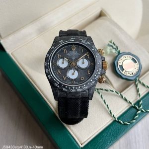 SUPER CLONE MAQUINA ETA ROLEX DAYTONA DIW CARBONO 40MM DOURADO - Imagem 1