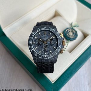 SUPER CLONE MÁQUINA ETA ROLEX DAYTONA DIW CARBONO 40MM PRETO - Imagem 1